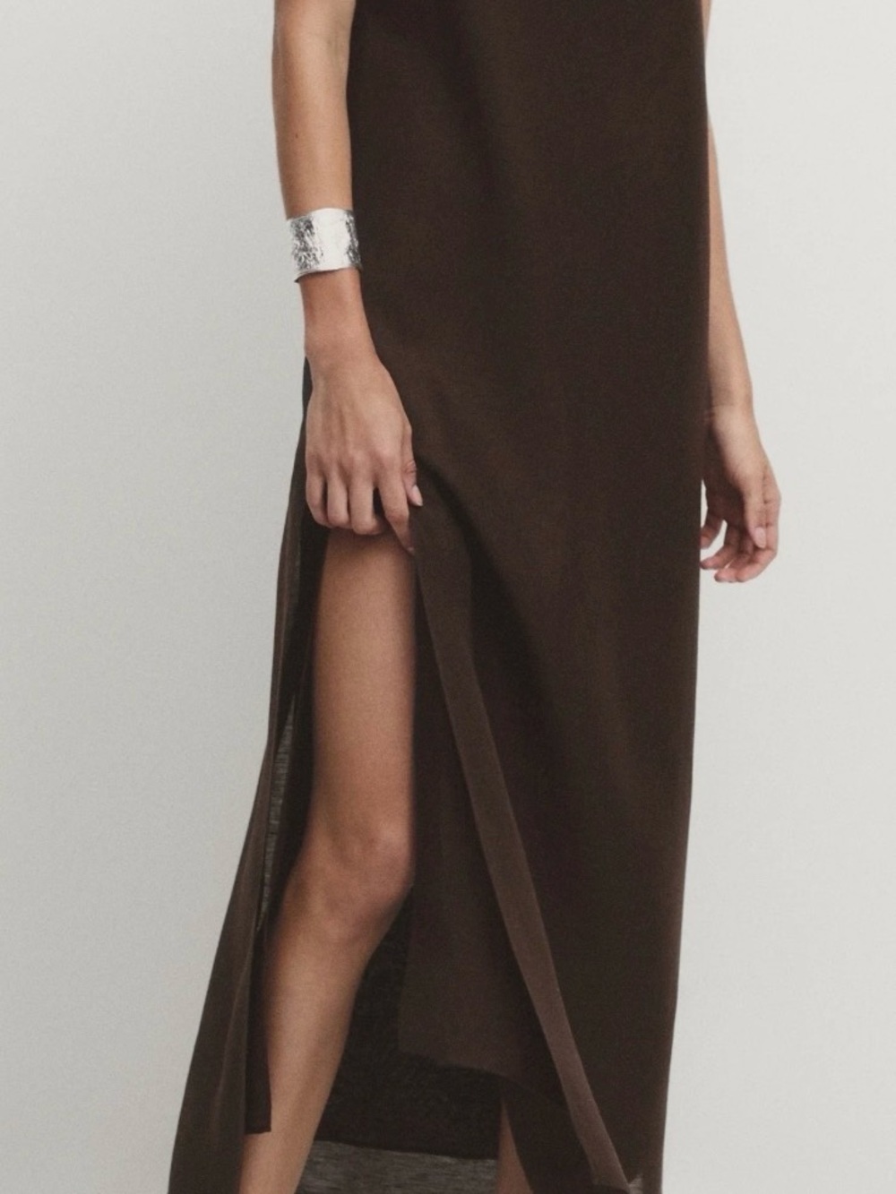Massimo Dutti day dress, dark brown size S - Picture 6 of 11